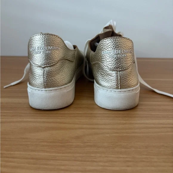 Sam Edelman Metallic Gold Textured Sneakers - Picture 4 of 7